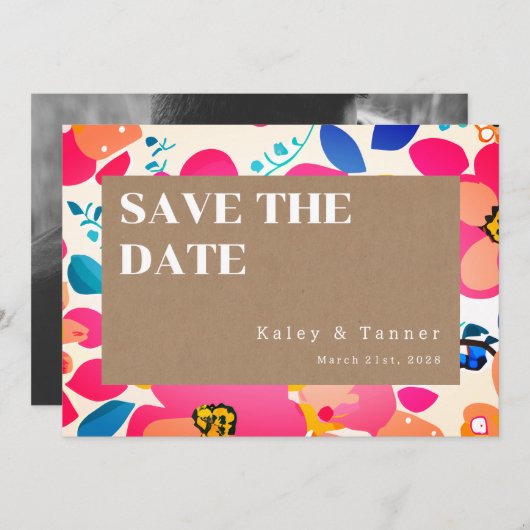 Save The Date Mariage Coupes lumineuses (Devant / Derrière)