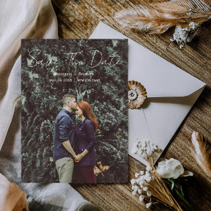 Save The Date Mariage Couple Photo Jardin Simple Moderne