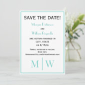 Save The Date Mariage Couple Simple 2 Initiales Monogramme VS Co (Debout devant)