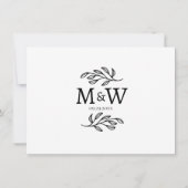 Save The Date Mariage Couple Simple Monogramme Initiales Minimal (Dos)