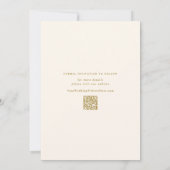 Save The Date Mariage Crème et Or Romantique Douce (Dos)