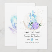 Save The Date Mariage Cristal Lune Bohème Mystique Enregistrer L (Devant / Derrière)
