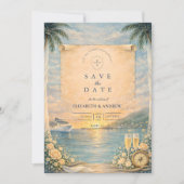 Save The Date Mariage Croisière Vue sur l'Océan (Devant)