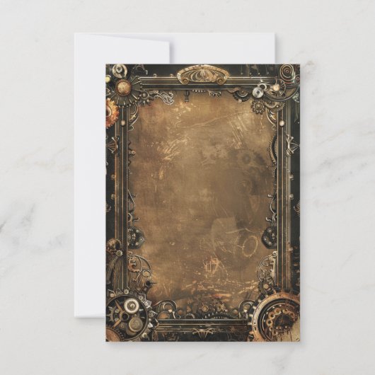 Save The Date Mariage d'affaires Steampunk Noir (Dos)