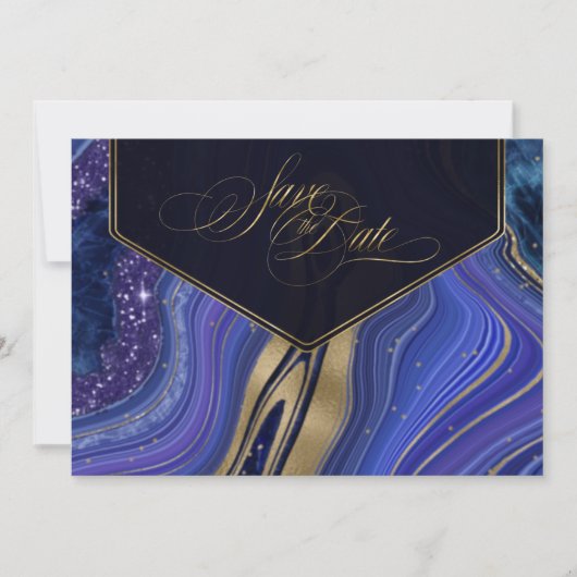 Save The Date Mariage d'âge Abstrait, minuit ID827 (Devant)