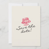 Save The Date Mariage d'amusement Whimsical Rétro dessiné à la m (Devant)