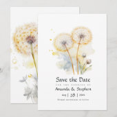 Save The Date Mariage Dandelion (Devant / Derrière)