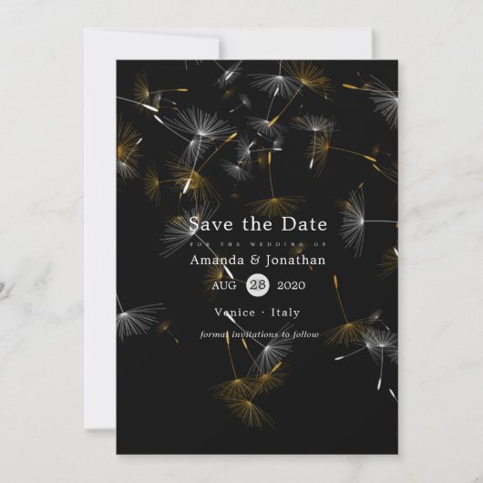 Save The Date Mariage Dandelion Confetti (Devant)