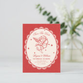 Save The Date Mariage d'ange cupide vintage (Debout devant)