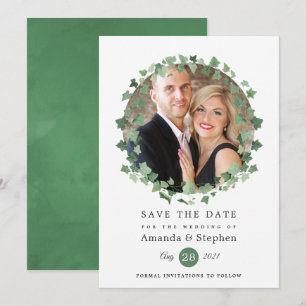 Save The Date Mariage dans la verdure de la forêt boisée