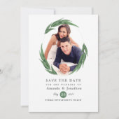 Save The Date Mariage dans la verdure de la forêt boisée (Devant)