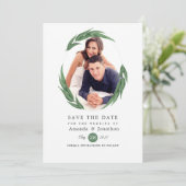 Save The Date Mariage dans la verdure de la forêt boisée (Debout devant)