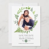 Save The Date Mariage dans la verdure de la forêt boisée (Devant)