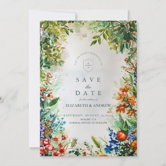Save The Date Mariage dans le jardin botanique lumineux (Devant)