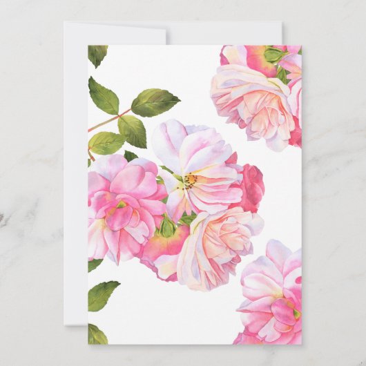 Save The Date Mariage dans le jardin rose (Dos)