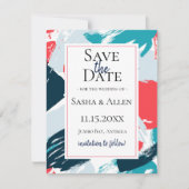 Save The Date Mariage dans les Caraïbes peint Enregistrer la dat (Devant)