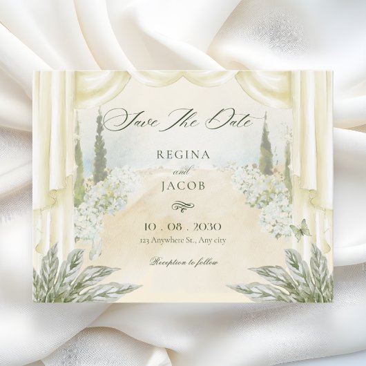 Save The Date Mariage dans un jardin de fleurs 