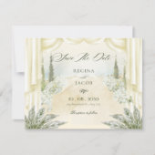 Save The Date Mariage dans un jardin fleuri (Devant)