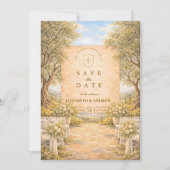 Save The Date Mariage dans un oliveraie espagnol (Devant)