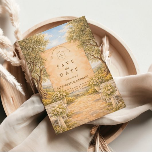 Save The Date Mariage dans un oliveraie espagnol