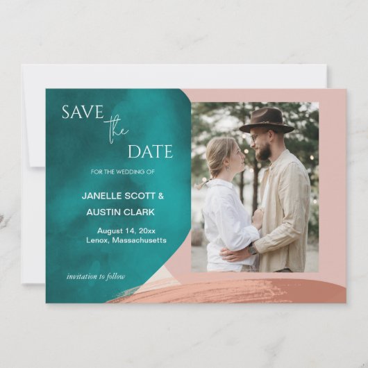 Save The Date Mariage d'aquarelle Abstrait (Devant)