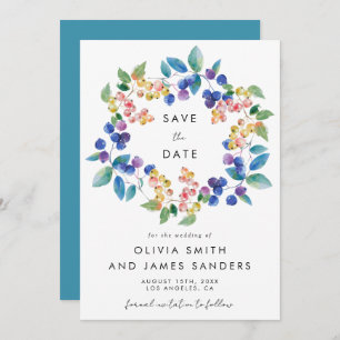 Save The Date Mariage d'aquarelle Berry