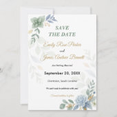 Save The Date Mariage d'aquarelle bleu foncé (Devant)