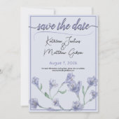Save The Date Mariage d'aquarelle bleu foncé (Devant)