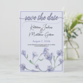Save The Date Mariage d'aquarelle bleu foncé (Debout devant)
