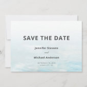 Save The Date Mariage d'aquarelle bleu moderne (Devant)