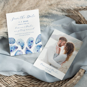 Save The Date Mariage d'aquarelle Blue Oyster