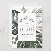 Save The Date Mariage d'aquarelle botanique de verdure rustique (Devant)