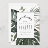 Save The Date Mariage d'aquarelle botanique de verdure rustique (Devant / Derrière)