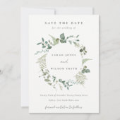 Save The Date Mariage d'aquarelle Botanique Eucalyptus (Devant)