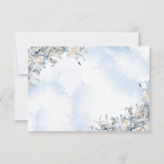 Save The Date Mariage d'aquarelle couleur bleu foncé (Dos)
