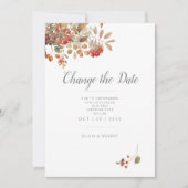Save The Date Mariage d'aquarelle de feuillage de automne rustiq (Devant)