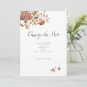 Save The Date Mariage d'aquarelle de feuillage de automne rustiq (Debout devant)
