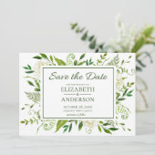 Save The Date Mariage d'aquarelle de fleurs d'Hydrangée blanche (Debout devant)
