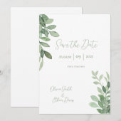 Save The Date Mariage d'aquarelle de l'arbre d'olivier (Devant / Derrière)