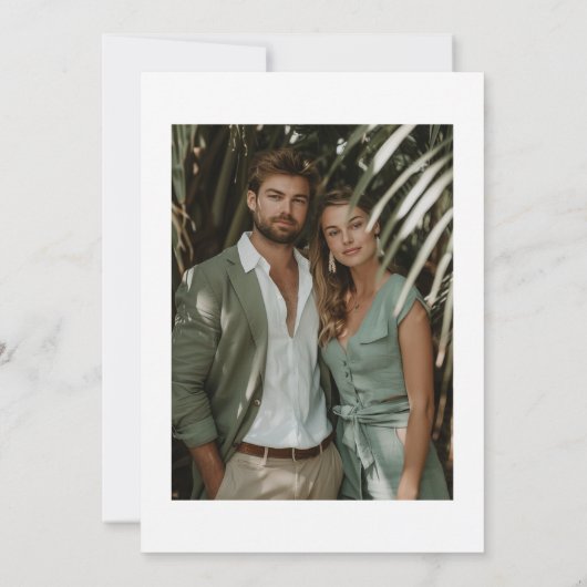 Save The Date Mariage d'aquarelle de plage Tropical (Dos)