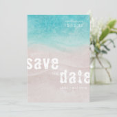 Save The Date Mariage d'aquarelle de plage tropicale (Debout devant)