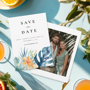 Save The Date Mariage d'aquarelle d'été florale tropicale