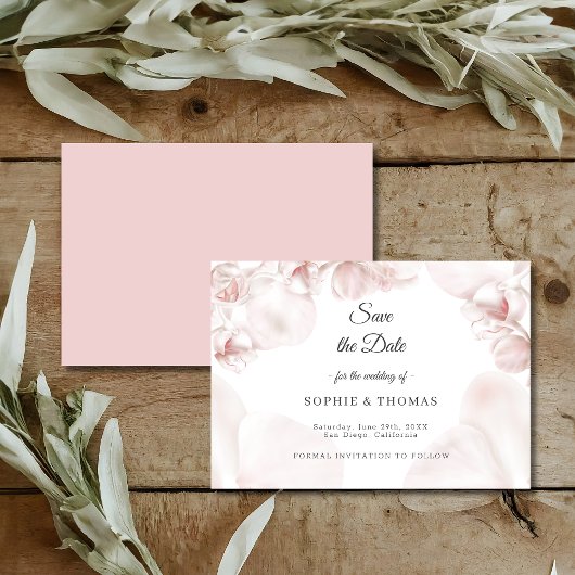 Save The Date Mariage d'aquarelle d'orchidée rose poussiéreux