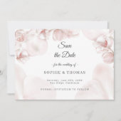 Save The Date Mariage d'aquarelle d'orchidée rose poussiéreux (Devant)