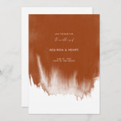 Save The Date Mariage d'aquarelle en terre cuite Abstraite moder (Devant / Derrière)