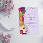 Save The Date Mariage d'aquarelle Fleur sauvage en papier déchir