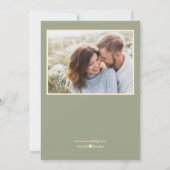Save The Date Mariage d'aquarelle fleurie moderne Sage Green (Dos)