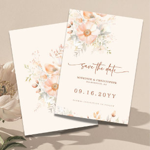 Save The Date Mariage d'aquarelle florale de crème de bracelet