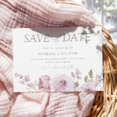 Save The Date Mariage d'aquarelle florale Mauve Blush Dusty