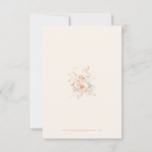 Save The Date Mariage d'aquarelle florale Peach Cream (Dos)
